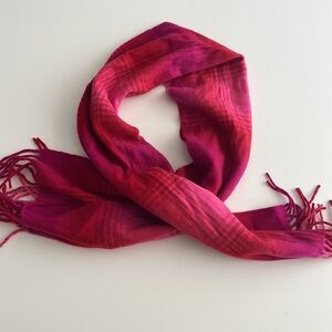 Nordstrom 100% Cashmere Scarf Red and Pink